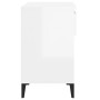 Mueble zapatero madera contrachapada blanco brillo 70x36x60 cm