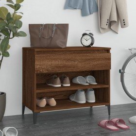 Mueble zapatero madera contrachapada roble ahumado 70x36x60 cm Mueble zapatero madera contrachapada roble ahumado 70x36x60 cm