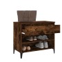 Mueble zapatero madera contrachapada roble ahumado 70x36x60 cm