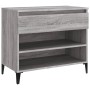 Mueble zapatero madera contrachapada gris Sonoma 70x36x60 cm