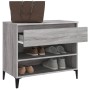 Mueble zapatero madera contrachapada gris Sonoma 70x36x60 cm