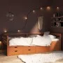 Honey brown pine wood bed with drawers and wardrobe 90x200 cm by vidaXL, Beds and slatted bases - Ref: Foro24-322058, Price: ...