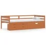 Honey brown pine wood bed with drawers and wardrobe 90x200 cm by vidaXL, Beds and slatted bases - Ref: Foro24-322058, Price: ...