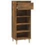 Mueble zapatero madera contrachapada roble ahumado 40x36x105 cm