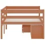 Honey brown pine wood bed with drawers and wardrobe 90x200 cm by vidaXL, Beds and slatted bases - Ref: Foro24-322058, Price: ...
