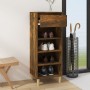 Mueble zapatero madera contrachapada roble ahumado 40x36x105 cm