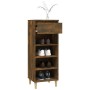 Mueble zapatero madera contrachapada roble ahumado 40x36x105 cm