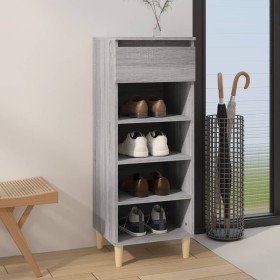 Mueble zapatero madera contrachapada gris Sonoma 40x36x105 cm