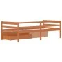 Honey brown pine wood bed with drawers and wardrobe 90x200 cm by vidaXL, Beds and slatted bases - Ref: Foro24-322058, Price: ...