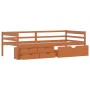 Honey brown pine wood bed with drawers and wardrobe 90x200 cm by vidaXL, Beds and slatted bases - Ref: Foro24-322058, Price: ...
