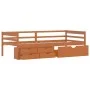 Honey brown pine wood bed with drawers and wardrobe 90x200 cm by vidaXL, Beds and slatted bases - Ref: Foro24-322058, Price: ...