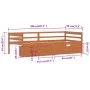 Honey brown pine wood bed with drawers and wardrobe 90x200 cm by vidaXL, Beds and slatted bases - Ref: Foro24-322058, Price: ...