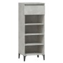 Mueble zapatero madera contrachapada gris hormigón 40x36x105 cm