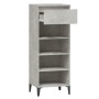 Mueble zapatero madera contrachapada gris hormigón 40x36x105 cm