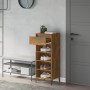 Zapatero madera contrachapada roble ahumado 40x36x105 cm