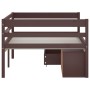 Cama con cajones y armario madera pino marrón oscuro 90x200 cm de vidaXL, Camas y somieres - Ref: Foro24-322059, Precio: 225,...