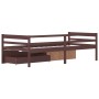 Cama con cajones y armario madera pino marrón oscuro 90x200 cm de vidaXL, Camas y somieres - Ref: Foro24-322059, Precio: 225,...