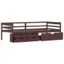 Bett mit Schubladen und dunkelbraunem Kiefernholzschrank 90x200 cm von vidaXL, Betten und Lattenroste - Ref: Foro24-322059, P...