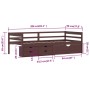 Cama con cajones y armario madera pino marrón oscuro 90x200 cm de vidaXL, Camas y somieres - Ref: Foro24-322059, Precio: 225,...