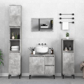 Armario de baño madera contrachapada gris hormigón 30x30x190 cm Armario de baño madera contrachapada gris hormigón 30x30x190 cm