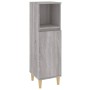 Armario de baño madera contrachapada gris Sonoma 30x30x100 cm