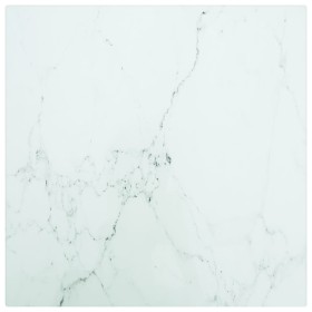 Marmor-Design-Tischplatte, weißes gehärtetes Glas, 30 x 30 cm, 6 mm von vidaXL, Tischplatten - Ref: Foro24-322252, Preis: 19,...