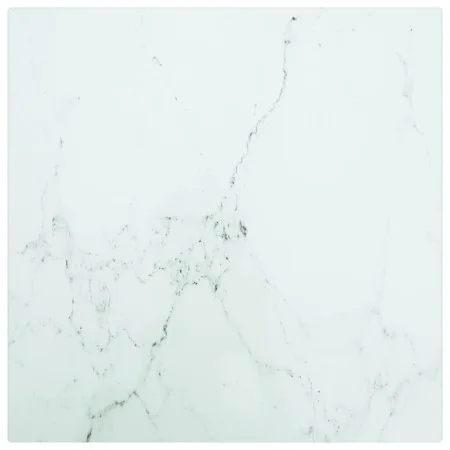 Marmor-Design-Tischplatte, weißes gehärtetes Glas, 30 x 30 cm, 6 mm von vidaXL, Tischplatten - Ref: Foro24-322252, Preis: 18,...