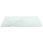 Tablero mesa diseño mármol vidrio templado blanco 