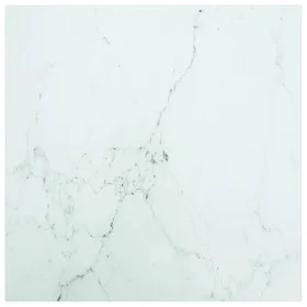 Marble design table with white tempered glass top 50x50 cm 6 mm by vidaXL, Table tops - Ref: Foro24-322254, Price: 29,17 €, D...