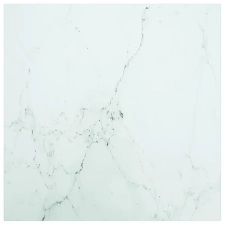 Marble design table with white tempered glass top 50x50 cm 6 mm by vidaXL, Table tops - Ref: Foro24-322254, Price: 29,17 €, D...