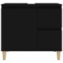 Armario de baño madera contrachapada negro 65x33x60 cm