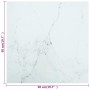 Marble design table with white tempered glass top 50x50 cm 6 mm by vidaXL, Table tops - Ref: Foro24-322254, Price: 29,79 €, D...