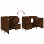 Armario de baño madera contrachapada marrón roble 65x33x60 cm