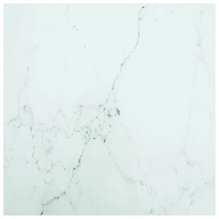 Marble design table with white tempered glass top 70x70 cm 6 mm by vidaXL, Table tops - Ref: Foro24-322256, Price: 46,55 €, D...