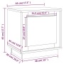 Mesita de noche madera contrachapada roble ahumado 44x35x45 cm