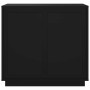 Aparador de madera contrachapada negro 80x34x75 cm