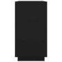 Aparador de madera contrachapada negro 80x34x75 cm