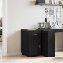 Armario de escritorio madera maciza de pino negro 40x50x75 cm