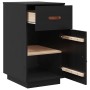 Armario de escritorio madera maciza de pino negro 40x50x75 cm
