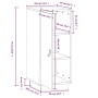 Aparador de madera maciza de pino gris 34x40x75 cm