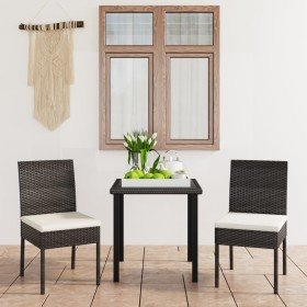 Conjunto de comedor de jardín 3 piezas ratán sintético negro en Conjuntos de jardín | Comprar online en Foro24