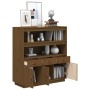 Aparador alto madera maciza de pino marrón miel 100x40x108,5 cm
