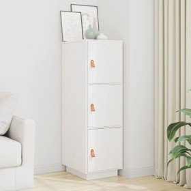 Aparador alto madera maciza de pino blanco 34x40x108,5 cm en Aparadores | Comprar online en Foro24