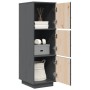 Aparador alto de madera maciza de pino gris 34x40x108,5 cm