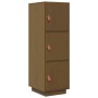 Aparador alto madera maciza de pino marrón miel 34x40x108,5 cm