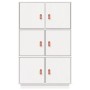 Aparador de madera maciza de pino blanco 67x40x108,5 cm