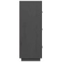 Aparador de madera maciza de pino gris 67x40x108,5 cm