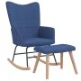 Rocking chair with blue fabric footrest by vidaXL, Rocking chairs - Ref: Foro24-328022, Price: 161,44 €, Discount: %