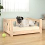 Cama para perros madera maciza de pino 65,5x50,5x28 cm