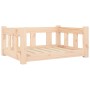Cama para perros madera maciza de pino 65,5x50,5x28 cm
